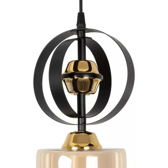 ZENIA 201-0134 Vintage Κρεμαστό Φωτιστικό Οροφής με Ντουί 1 x E27 AC 220-240V IP20 - Μαύρο - Μ16 x Π16 x Υ70cm