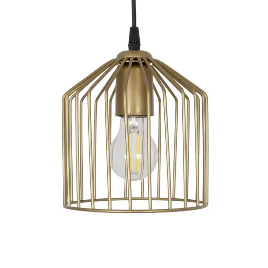 FLIXIO 201-0138 Vintage Κρεμαστό Φωτιστικό Οροφής με Ντουί 3 x E27 AC 220-240V IP20 - Χρυσό - Μ30 x Π30 x Υ70cm