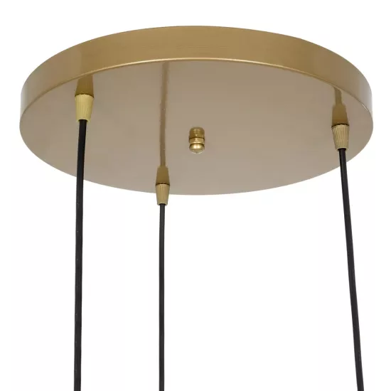 FLIXIO 201-0138 Vintage Κρεμαστό Φωτιστικό Οροφής με Ντουί 3 x E27 AC 220-240V IP20 - Χρυσό - Μ30 x Π30 x Υ70cm