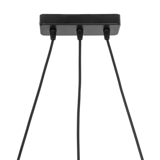 GLINDER 201-0141 Vintage Κρεμαστό Φωτιστικό Οροφής με Ντουί 3 x E27 AC 220-240V IP20 - Μαύρο & Μελί - Μ53 x Π25 x Υ23cm
