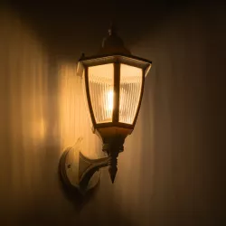 ENGLAND 202-0012 Vintage Φωτιστικό Τοίχου - Απλίκα με Ντουί 1 x E27 AC 220-240V IP44 - Λευκό - Μ25 x Π20 x Υ42cm