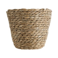 Artificial Garden PATMOS 20270 Διακοσμητικό Πλεκτό Καλάθι - Κασπώ Γλάστρα - Flower Pot Καφέ Φ22 x Υ17cm