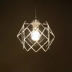 VORTEX 203-0001 Μοντέρνο Κρεμαστό Φωτιστικό Οροφής με Ντουί 1 x E27 AC 220-240V IP20 - Λευκό - Μ23.5 x Π23.5 x Υ20cm