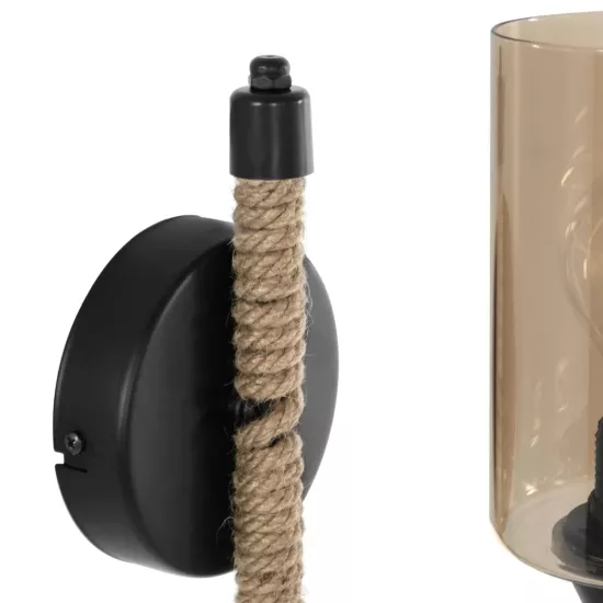 RIFT 203-0002 Vintage Φωτιστικό Τοίχου - Απλίκα με Ντουί 1 x E27 AC 220-240V IP20 - Μαύρο & Μπεζ - Μ12 x Π24 x Υ31cm