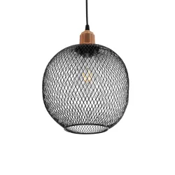 WIRE 203-0004 Μοντέρνο Κρεμαστό Φωτιστικό Οροφής με Ντουί 1 x E27 AC 220-240V IP20 - Μαύρο & Χάλκινο - Μ25 x Π25 x Υ30cm