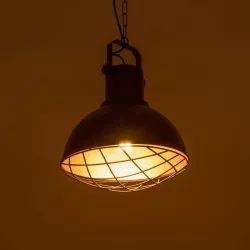 SIERRA 203-0011 Vintage Κρεμαστό Φωτιστικό Οροφής με Ντουί 1 x E27 AC 220-240V IP20 - Μαύρο & Χρυσό - Μ30 x Π30 x Υ40cm