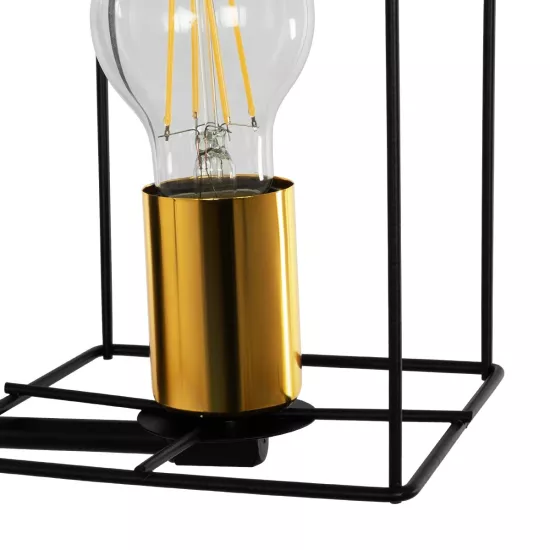 CYRA 203-0012 Μοντέρνο Φωτιστικό Τοίχου - Απλίκα με Ντουί 1 x E27 AC 220-240V IP20 - Μαύρο & Χρυσό - Μ14 x Π21 x Υ22cm