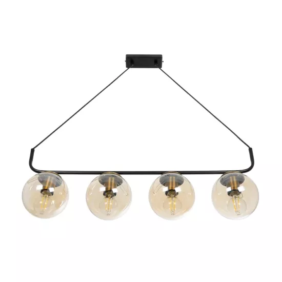 LATTICE 203-0018 Μοντέρνο Κρεμαστό Φωτιστικό Οροφής με Ντουί 4 x E27 AC 220-240V IP20 - Μαύρο & Μπρούτζινο - Μ78 x Π15 x Υ81cm