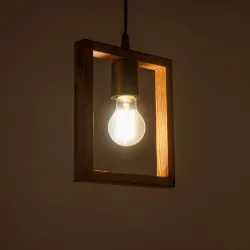 EDISON 203-0020 Vintage Κρεμαστό Φωτιστικό Οροφής με Ντουί 1 x E27 AC 220-240V IP20 - Μπεζ & Μαύρο - Μ19 x Π5 x Υ22cm