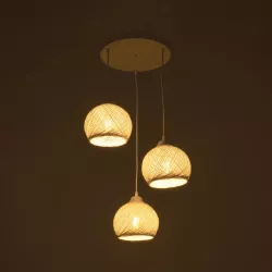 YASAM 203-0023 Vintage Κρεμαστό Φωτιστικό Οροφής με Ντουί 3 x E27 AC 220-240V IP20 - Λευκό - Μ42 x Π42 x Υ54cm