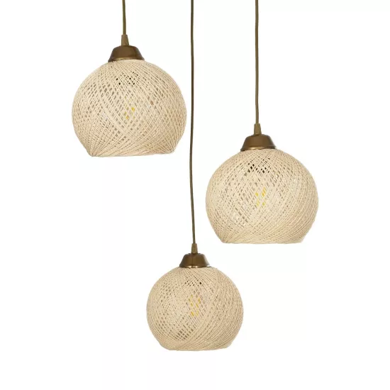 YASAM 203-0024 Vintage Κρεμαστό Φωτιστικό Πλέγμα Τρίφωτο 3 x E27 IP20 Χρυσό Μέταλλο με Μπεζ Ρατάν - Μ42 x Π42 x Υ54cm YASAM 203-0024 Vintage Κρεμαστό Φωτιστικό Πλέγμα Τρίφωτο 3 x E27 IP20 Χρυσό Μέταλλο με Μπεζ Ρατάν - Μ42 x Π42 x Υ54cm