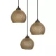 YASAM 203-0025 Vintage Κρεμαστό Φωτιστικό Πλέγμα Τρίφωτο 3 x E27 IP20 Καφέ Ρατάν - Μ42 x Π42 x Υ54cm