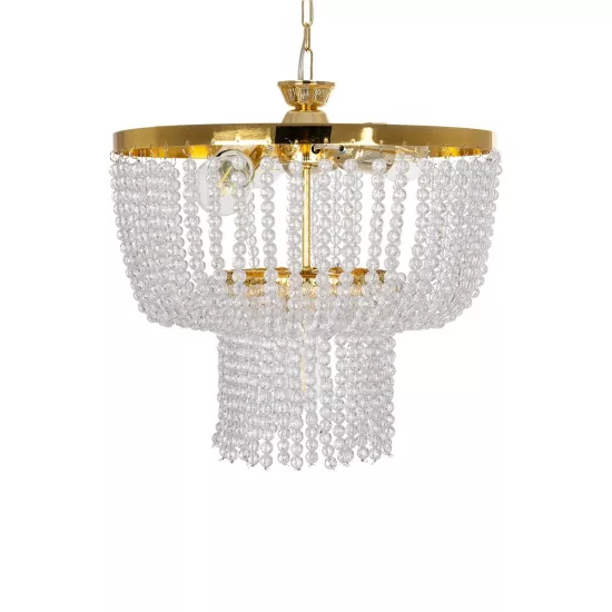 CRYSTAL 203-0028 Κλασικό Κρεμαστό Φωτιστικό Κρύσταλλα Τρίφωτο 3 x E27 IP20 Χρυσό Μέταλλο με Διάφανο Κρύσταλλο - Μ41 x Π41 x Υ40cm CRYSTAL 203-0028 Κλασικό Κρεμαστό Φωτιστικό Κρύσταλλα Τρίφωτο 3 x E27 IP20 Χρυσό Μέταλλο με Διάφανο Κρύσταλλο - Μ41 x Π41 x Υ40cm