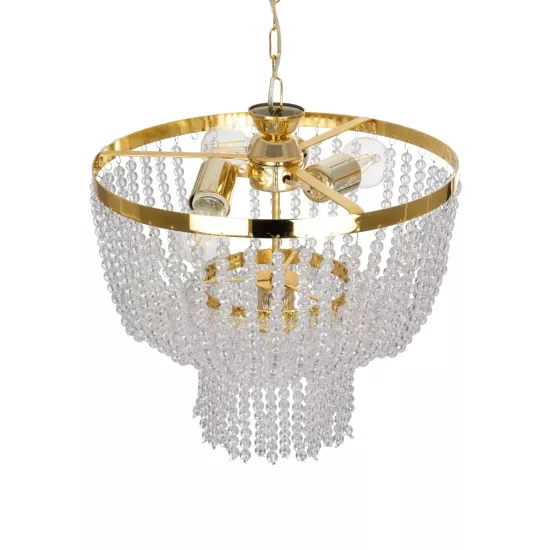 CRYSTAL 203-0028 Κλασικό Κρεμαστό Φωτιστικό Κρύσταλλα Τρίφωτο 3 x E27 IP20 Χρυσό Μέταλλο με Διάφανο Κρύσταλλο - Μ41 x Π41 x Υ40cm CRYSTAL 203-0028 Κλασικό Κρεμαστό Φωτιστικό Κρύσταλλα Τρίφωτο 3 x E27 IP20 Χρυσό Μέταλλο με Διάφανο Κρύσταλλο - Μ41 x Π41 x Υ40cm