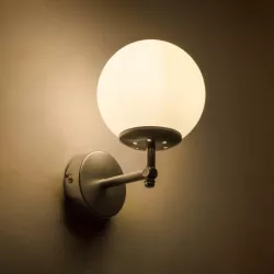 DALPH 203-0031 Vintage Φωτιστικό Τοίχου - Απλίκα με Ντουί 1 x E27 AC 220-240V IP20 - Ασημί & Λευκό - M18 x Π15 x Υ23cm
