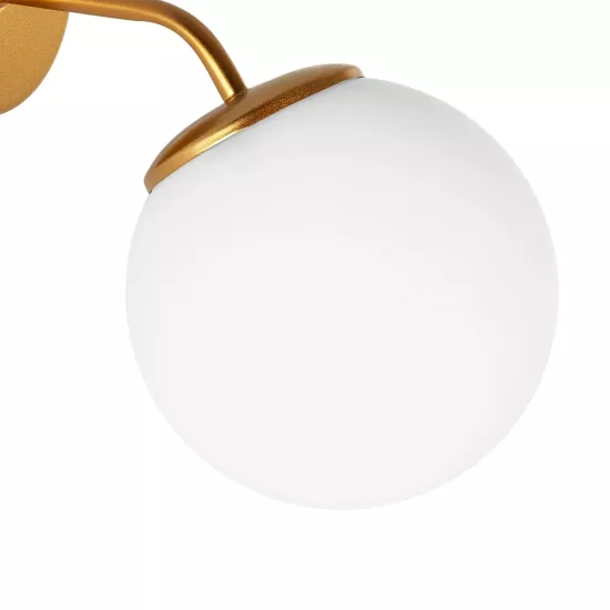 DALPH 203-0033 Vintage Φωτιστικό Τοίχου - Απλίκα με Ντουί 1 x E27 AC 220-240V IP20 - Χρυσό & Λευκό - M15 x Π25 x Υ22cm