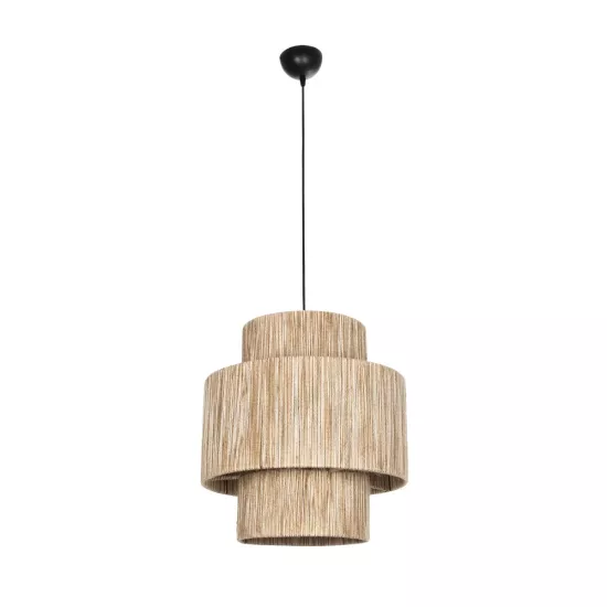 SALTO 203-0037 Boho Κρεμαστό Φωτιστικό Καπέλο Μονόφωτο 1 x E27 IP20 Μπέζ Σχοινί - M40 x Π40 x Υ42cm