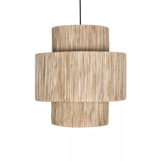 SALTO 203-0037 Boho Κρεμαστό Φωτιστικό Καπέλο Μονόφωτο 1 x E27 IP20 Μπέζ Σχοινί - M40 x Π40 x Υ42cm