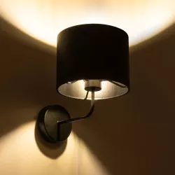 RALPH 203-0038 Vintage Φωτιστικό Τοίχου - Απλίκα με Ντουί 1 x E27 AC 220-240V IP20 - Μαύρο - Μ22 x Π29 x Υ30cm