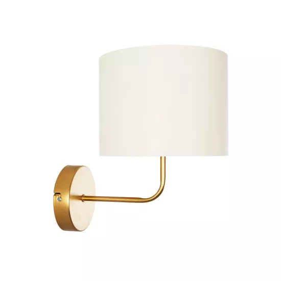 RALPH 203-0039 Vintage Επιτοίχιο Φωτιστικό Απλίκα Μονόφωτο 1 x E27 IP20 Χρυσό Μέταλλο με Λευκό Ύφασμα - Μ22 x Π29 x Υ30cm RALPH 203-0039 Vintage Επιτοίχιο Φωτιστικό Απλίκα Μονόφωτο 1 x E27 IP20 Χρυσό Μέταλλο με Λευκό Ύφασμα - Μ22 x Π29 x Υ30cm