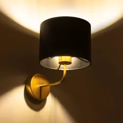 RALPH 203-0040 Vintage Φωτιστικό Τοίχου - Απλίκα με Ντουί 1 x E27 AC 220-240V IP20 - Χρυσό & Μαύρο - Μ22 x Π29 x Υ30cm