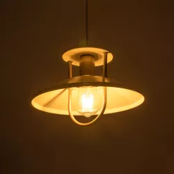 BILLA 203-0041 Vintage Κρεμαστό Φωτιστικό Οροφής με Ντουί 1 x E27 AC 220-240V IP20 - Λευκό & Χρυσό - M30.5 x Π30.5 x Υ20cm