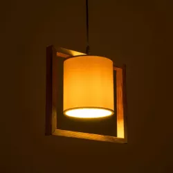 CUP 203-0050 Vintage Κρεμαστό Φωτιστικό Οροφής με Ντουί 1 x E27 AC 220-240V IP20 - Μπεζ & Λευκό - Μ28 x Π14 x Υ24cm