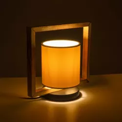 CUP 203-0052 Vintage Επιτραπέζιο Φωτιστικό Πορτατίφ με Ντουί 1 x E27 AC 220-240V IP20 - Καφέ & Λευκό - Μ28 x Π20 x Υ28cm