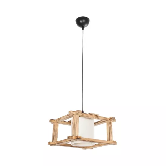 CUP 203-0053 Vintage Κρεμαστό Φωτιστικό Οροφής με Ντουί 1 x E27 AC 220-240V IP20 - Μπεζ & Λευκό - Μ32 x Π32 x Υ20cm