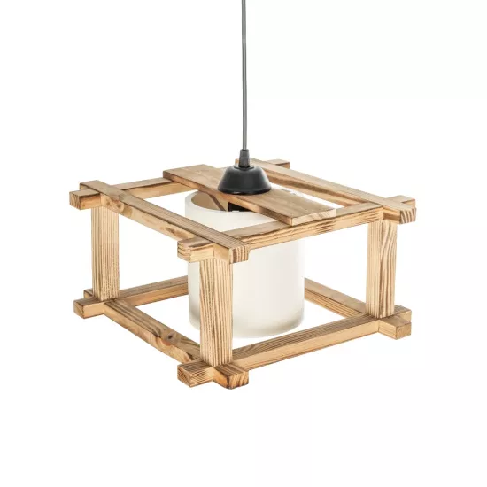 CUP 203-0053 Vintage Κρεμαστό Φωτιστικό Οροφής με Ντουί 1 x E27 AC 220-240V IP20 - Μπεζ & Λευκό - Μ32 x Π32 x Υ20cm