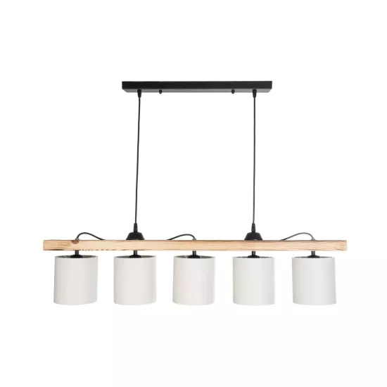 CUP 203-0054 Vintage Κρεμαστό Φωτιστικό Οροφής με Ντουί 5 x E27 AC 220-240V IP20 - Μπεζ & Λευκό - Μ100 x Π14 x Υ24cm