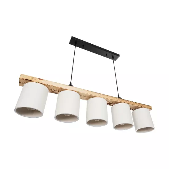 CUP 203-0054 Vintage Κρεμαστό Φωτιστικό Οροφής με Ντουί 5 x E27 AC 220-240V IP20 - Μπεζ & Λευκό - Μ100 x Π14 x Υ24cm