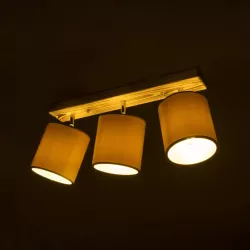 CUP 203-0055 Vintage Φωτιστικό Οροφής με Ντουί 3 x E27 AC 220-240V IP20 - Λευκό & Μπεζ - Μ60 x Π14 x Υ26cm