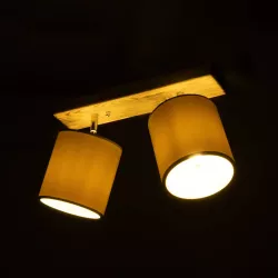 CUP 203-0056 Vintage Φωτιστικό Οροφής με Ντουί 2 x E27 AC 220-240V IP20 - Λευκό & Μπεζ - Μ42 x Π14 x Υ26cm