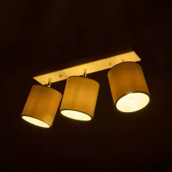 CUP 203-0058 Vintage Φωτιστικό Οροφής με Ντουί 3 x E27 AC 220-240V IP20 - Λευκό & Μπεζ - Μ60 x Π14 x Υ26cm