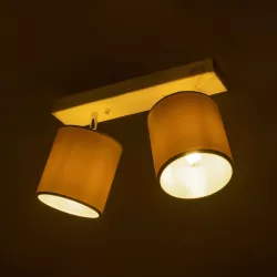 CUP 203-0059 Vintage Φωτιστικό Οροφής με Ντουί 2 x E27 AC 220-240V IP20 - Λευκό & Μπεζ - Μ42 x Π14 x Υ26cm