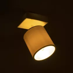 CUP 203-0060 Vintage Φωτιστικό Οροφής με Ντουί 1 x E27 AC 220-240V IP20 - Λευκό & Μπεζ - Μ14.5 x Π14.5 x Υ25cm