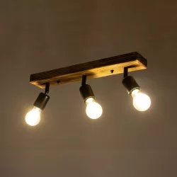 CUP 203-0061 Vintage Φωτιστικό Οροφής με Ντουί 3 x E27 AC 220-240V IP20 - Μαύρο & Μπέζ - Μ50 x Π8 x Υ15cm