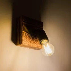 CUP 203-0062 Vintage Φωτιστικό Τοίχου - Απλίκα με Ντουί 1 x E27 AC 220-240V IP20 - Καφέ & Μαύρο - Μ14.5 x Π14 x Υ15cm