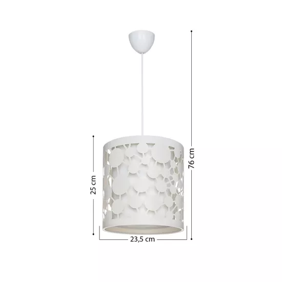PETAL 203-0065 Μοντέρνο Κρεμαστό Φωτιστικό Καπέλο Μονόφωτο 1 x E27 IP20 Λευκό Πλαστικό - Μ23.5 x Π23.5 x Υ76cm PETAL 203-0065 Μοντέρνο Κρεμαστό Φωτιστικό Καπέλο Μονόφωτο 1 x E27 IP20 Λευκό Πλαστικό - Μ23.5 x Π23.5 x Υ76cm