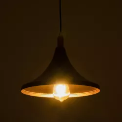 BELFRY 203-0077 Μοντέρνο Κρεμαστό Φωτιστικό Οροφής με Ντουί 1 x E27 AC 220-240V IP20 - Μαύρο & Χρυσό - Μ29.5 x Π29.5 x Υ22cm