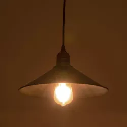 FERRO 203-0083 Μοντέρνο Κρεμαστό Φωτιστικό Οροφής με Ντουί 1 x E27 AC 220-240V IP20 - Λευκό & Χρυσό - Μ30 x Π30 x Υ15cm