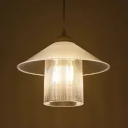 PROMO 203-0088 Μοντέρνο Κρεμαστό Φωτιστικό Οροφής με Ντουί 1 x E27 AC 220-240V IP20 - Λευκό - Μ25.5 x Π25.5 x Υ20cm