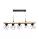 BARISTA 203-0095 Vintage Κρεμαστό Φωτιστικό Ράγα Πολύφωτο 5 x E27 IP20 Μαύρο Μεταλλό με Μπεζ Ξύλο - Μ50 x Π8 x Υ3cm BARISTA 203-0095 Vintage Κρεμαστό Φωτιστικό Ράγα Πολύφωτο 5 x E27 IP20 Μαύρο Μεταλλό με Μπεζ Ξύλο - Μ50 x Π8 x Υ3cm