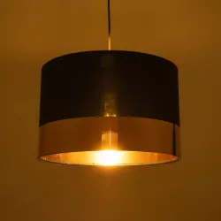 ZYKLUS 203-0100 Μοντέρνο Κρεμαστό Φωτιστικό Οροφής με Ντουί 1 x E27 AC 220-240V IP20 - Μαύρο & Χρυσό - Μ36 x Π36 x Υ25cm