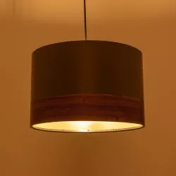 ZYKLUS 203-0102 Μοντέρνο Κρεμαστό Φωτιστικό Οροφής με Ντουί 1 x E27 AC 220-240V IP20 - Γκρί & Καφέ - Μ36 x Π36 x Υ25cm