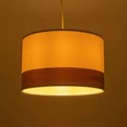 ZYKLUS 203-0103 Μοντέρνο Κρεμαστό Φωτιστικό Οροφής με Ντουί 1 x E27 AC 220-240V IP20 - Μπεζ & Καφέ - Μ36 x Π36 x Υ25cm