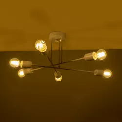 SPIDI 203-0113 Μοντέρνο Φωτιστικό Οροφής με Ντουί 6 x E27 AC 220-240V IP20 - Λευκό - Μ61 x Π61 x Υ25cm