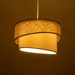 SONIA 203-0115 Μοντέρνο Κρεμαστό Φωτιστικό Οροφής με Ντουί 1 x E27 AC 220-240V IP20 - Λευκό & Ασημί - Μ30 x Π30 x Υ24cm