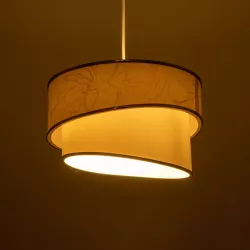 SONIA 203-0117 Μοντέρνο Κρεμαστό Φωτιστικό Οροφής με Ντουί 1 x E27 AC 220-240V IP20 - Λευκό & Χρυσό - Μ30 x Π30 x Υ24cm